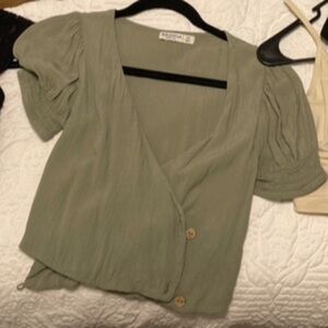 Arizona Green Jade Wrap Top Green​